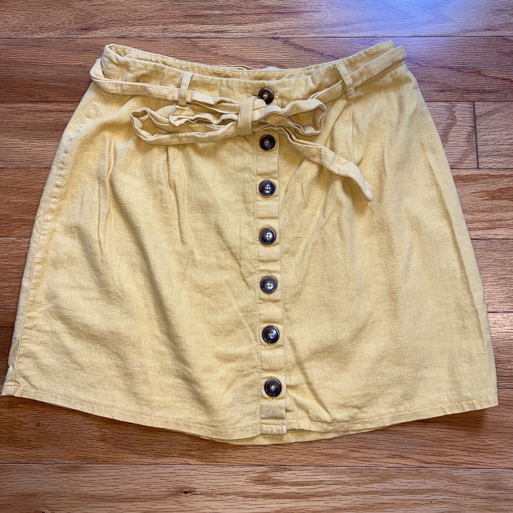 Forever 21 Yellow Mini Skirt